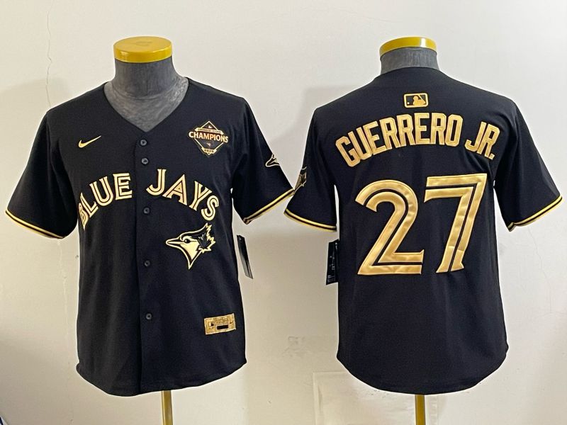 Youth Nike 2026 Toronto Blue Jays #27 Guerrero jr black gold Game MLB Jersey 1211